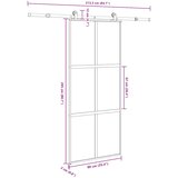  Klizna vrata s priborom 90 x 205 cmkaljeno staklo i aluminij | shoptok.hr