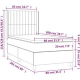 vidaXL Krevet box spring s madracem LED crni 80 x 200 cm baršunasti | shoptok.hr
