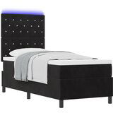 vidaXL Krevet na izvoru s madracem i LED-om Crni 80x200 cm Baršun | shoptok.hr
