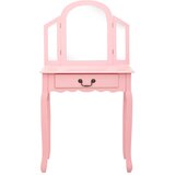  Toaletni stolić sa stolcem rozi 65x36x128 cm paulovnija i MDF | shoptok.hr