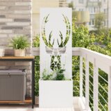 vidaXL Vrtni Sadič s Dekorativnom Pločom Bijela 50 x 140 cm | shoptok.hr