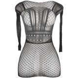 Subblime 951931 - odprta hrbtna mrežasta obleka - (črna) - S-L | Shoptok.si