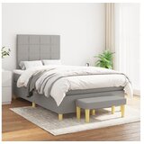  S oprugama i madrac svjetlosivi 120 x 200cm od tkanine | shoptok.hr