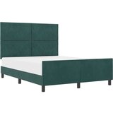 vidaXL Postelja Temno Zelena 140x190 cm Žamet, (22049387) | Shoptok.si