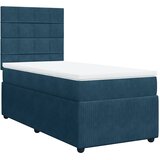 Box spring krevet s madracem tamnoplavi 90x190 cm baršunasti | shoptok.hr