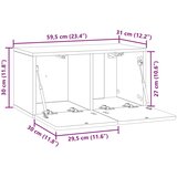  TV ormar za zid 59 5 x 31 x 30 cm Bijela Konstruirano drvo - Bijela 59 5 x 31 x 30 cm | shoptok.hr