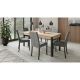 ADRK Blagovaonski set RODOS 81 s proirivim stolom i 6 stolica - CRNA-SONOMA HRAST u