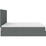 vidaXL Otomanski posteljni okvir z vzmetnicami siv 200x200 cm blago | Shoptok.si