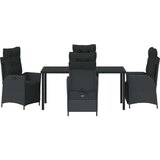 vidaXL Set od 5 komada vrtne blagovaonice Crni poli rattan | shoptok.hr