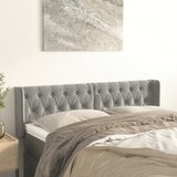  Uzglavlje s ušima svjetlosivo 147x16x78/88 cm baršunasto | shoptok.hr