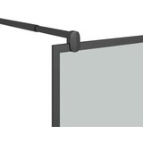 Pregrada za tuš s policom crna 90x195 cm staklo ESG i aluminij | shoptok.hr