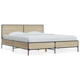  Posteljni okvir sonoma hrast 150x200 cm inž. les in kovina | Shoptok.si