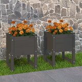 vidaXL Sadilice 2 kom siva 40 x 40 x 52,5 cm od masivne borovine Cijene