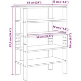 vidaXL Regal za čevlje betonsko siv 61x32x87,5 cm inženirski les | Shoptok.si