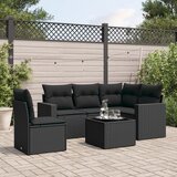 vidaXL 6-dijelni set vrtnih sofa s jastucima crni od poliratana Cijene