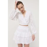 Guess Pamučna majica za žene, boja: bijela, glatka | shoptok.hr