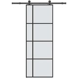 vidaXL Drsna vrata z opremo 76x205 cm ESG steklo in aluminij | Shoptok.si