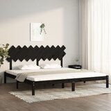 vidaXL Posteljni okvir črn 200x200 cm iz trdnega lesa Cene