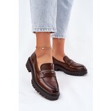 EVENTO Classic Women's Moccasins Made Of Eco Leather Brown Enticca | Shoptok.si