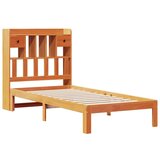  Knjižna postelja brez vzmetnice vošč. rjava 75x190 cm borovina, (21532592) | Shoptok.si