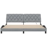  Posteljni okvir z LED brez vzmetnice svetlo siv 200x200cm blago, (21790768) | Shoptok.si