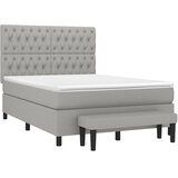  Krevet s oprugama i madracem svjetlosivi 140x190 cm od tkanine | shoptok.hr