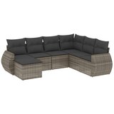 Maison Chic Seti vrtnega pohištva - Vrtna garnitura - Vrtni pohištvo set 7-delna z blazinami siv poli ratan, (21802535) | Shoptok.si
