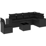  7-dijelni set vrtnih sofa od poliratana s jastucima crni | shoptok.hr