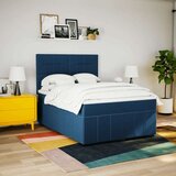vidaXL Krevet s oprugama i madracem plavi 160x200 cm od tkanine | shoptok.hr