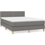  Box spring postelja z vzmetnico temno siva 140x200 cm blago, (20724650) | Shoptok.si