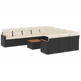  The Living Store Vrtna sedežna garnitura 12-delna z blazinami črn poli ratan - Vrtna Sedežna Garniture, (21451677) | Shoptok.si