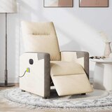  Električni masažni naslonjač od tkanine krem | shoptok.hr