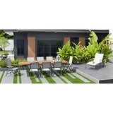 Ambia Garden VRTNA MIZA les, kovina siva, naravne barve | Shoptok.si
