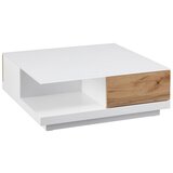 Bessagi Home klubska mizica nevio, s steklom, bela, hrast Cene