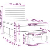  s oprugama i madracem smeđesivi 120 x 190 cm od tkanine | shoptok.hr