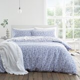 Bianca Bela/modra bombažna posteljnina za zakonsko posteljo 200x200 cm Shadow Leaves – | Shoptok.si
