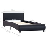  Okvir za krevet od umjetne kože s LED svjetlom crni 90 x 200 cm | shoptok.hr