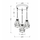  Luster/visilica-graf viseća lampa 3X60W E27 crna | Eponuda.com