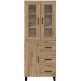  Highboard 2 kom. Umjetnički hrast 69,5 x 34 x 180 cm Slike