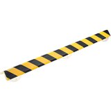SHG zaščita vogalov knuffi®, z montažno letvijo, tip h+, kos 1 m, črno / rumene barve | Shoptok.si