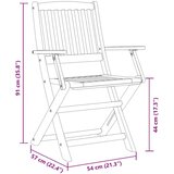  3-dijelni sklopivi bistro set od masivnog bagremovog drva | shoptok.hr