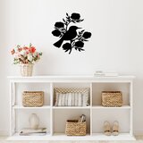 Wallity Zidna dekoracija Ruža i ptica - 440, 67 x 70 cm, Crna | Eponuda.ba
