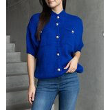 Gemre Women's blue short-sleeve sweater with decorative buttons Shela | Shoptok.si