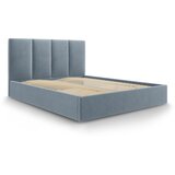 Mazzini Beds svetlo modra žametna zakonska postelja Juniper, 180 x 200 cm | Shoptok.si