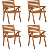 The Living Store Vrtni stoli z blazinami 4 kosi trden akacijev les - Vrtni Stol, (21461913) | Shoptok.si