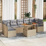 vidaXL 8-dijelni vrtni sofa set s jastučićima bež poli ratan akacije | shoptok.hr