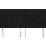 vidaXL Posteljno vzglavje 4 kosa črn 100x5x78/88 cm žamet | Shoptok.si
