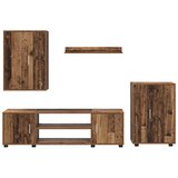  Set TV ormarića od 4 dijela 4 pcs Staro drvo Konstruirano drvo | shoptok.hr