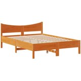  Okvir kreveta s uzglavljem voštano smeđi 120x200 cm od borovine | shoptok.hr