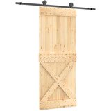  Klizna vrata Prirodna i crna 85 x 210 cm Čvrsta borovina Smeđa 183 x 5.5 x 210 cm | Shoptok.si